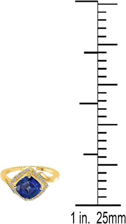 Aonejewelry 2.35 Carat Sapphire Halo Diamond Ring In 10K Solid Rose, White & Yellow Gold, Best Valentinesday Gift