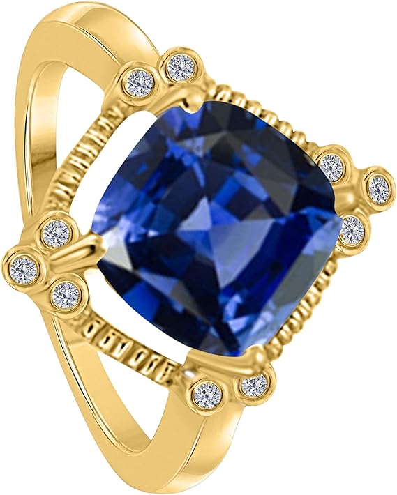 Aonejewelry 10K Tanzanite And Diamond Ring 2.85 Carat In Solid Rose, White & Yellow Gold, Best Valentinesday Gift