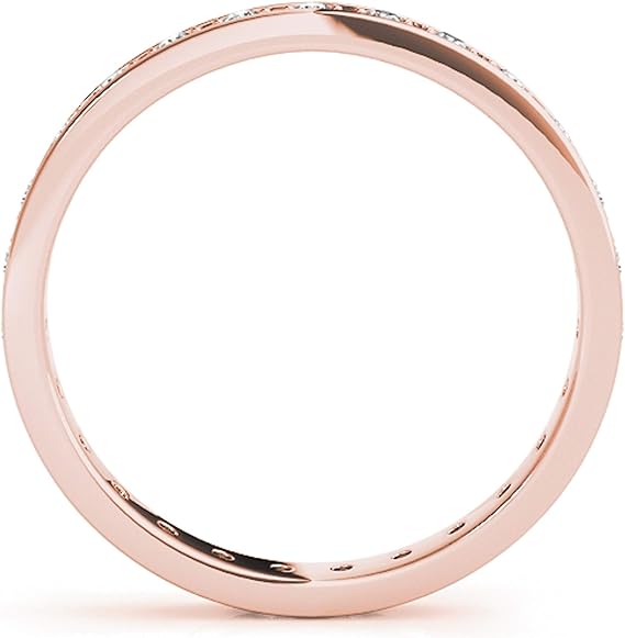 Diamond Eternity Wedding Band In 10K Solid White, Yellow & Rose Gold, Best Valentinesday Gift