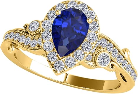 1.00 Carat 10K Diamond And Tanzanite Ring In Solid Yellow & White Gold, Best Valentinesday Gift