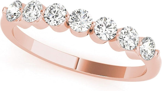 1/4 Carat Diamond All-Day Comfort Wedding Band In 10K Solid Rose Gold, Best Valentinesday Gift