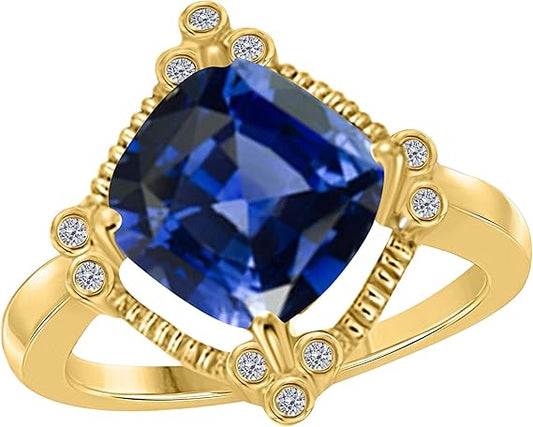 Aonejewelry 10K Tanzanite And Diamond Ring 2.85 Carat In Solid Rose, White & Yellow Gold, Best Valentinesday Gift