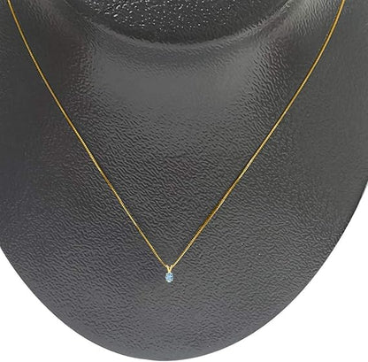 0.80Ct Oval Aquamarine Pendant in 14k Yellow Gold (7x5 mm), Best Valentinesday Gift