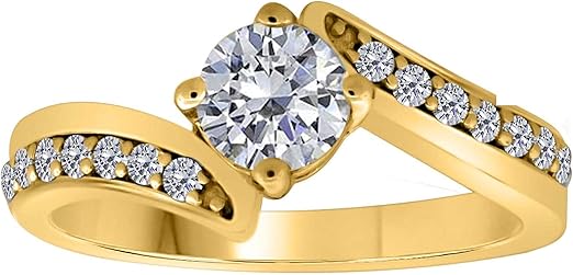 Aonejewelry 3/4 Carat Diamond Sparkler Engagement Ring In 14K Solid Rose, Yellow & White Gold, Best Valentinesday Gift