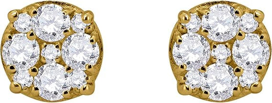 AoneJewelry 1/2 Carat Women Round Diamond Stud Earrings Set In 14k Gold Best Gift