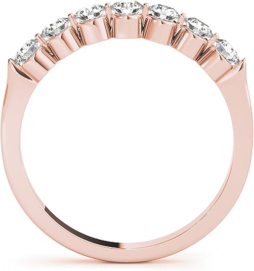 1/4 Carat Diamond All-Day Comfort Wedding Band In 10K Solid Rose Gold, Best Valentinesday Gift