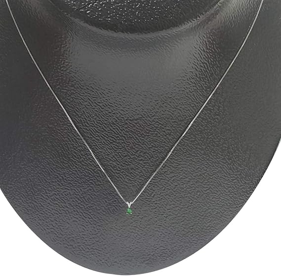 0.45Ct Pear Emerald Pendant in 14k White Gold (6x4 mm), Best Valentinesday Gift