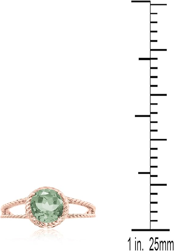 Aonejewelry 1.25 Carat Green Amethyst Oval Shape Ring In 10K Solid Rose, White & Yellow Gold, Best Valentinesday Gift
