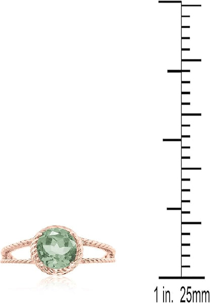 Aonejewelry 1.25 Carat Green Amethyst Oval Shape Ring In 10K Solid Rose, White & Yellow Gold, Best Valentinesday Gift
