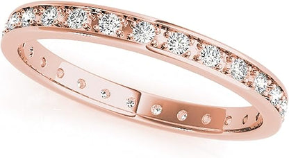 Diamond Eternity Wedding Band In 10K Solid White, Yellow & Rose Gold, Best Valentinesday Gift