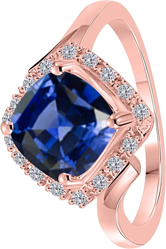 Aonejewelry 2.35 Carat 10K Rose, White & Yellow Gold Tanzanite Halo Diamond Ring, Best Valentinesday Gift