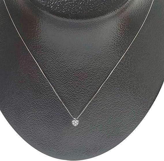 0.25 Carat Natural Round White Diamond Heart Shape Pendant Necklace For Women In 10K Rose, Yellow and White Gold With Sterling Silver 18" Box Chain