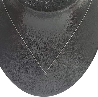 Diamond Heart Shape Lightweight Pendant In 925 Sterling Silver With 18" Chain