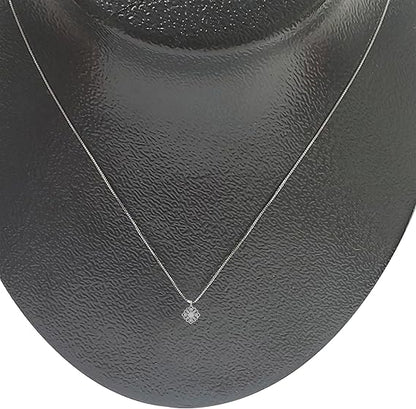 0.35 Carat Natural Round White Diamond Four Leaf Pendant Necklace For Women In 10K Rose, Yellow and White Gold with Gold Plated 925 Sterling Silver 18" Box Chain