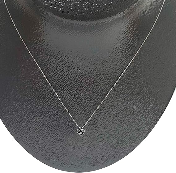 0.25 Carat Natural Round Black Diamond Heart Shape Pendant Necklace For Women In 10K Rose, Yellow and White Gold With Sterling Silver 18" Box Chain