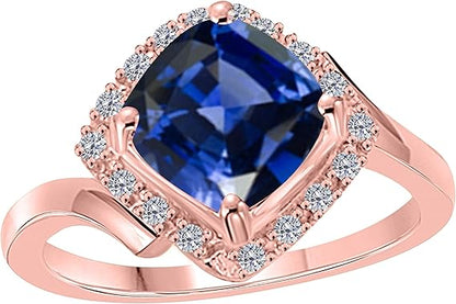 Aonejewelry 2.35 Carat 10K Rose, White & Yellow Gold Tanzanite Halo Diamond Ring, Best Valentinesday Gift