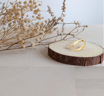 14K Solid Gold 3MM Plain Men's and Women's Wedding Band Ring